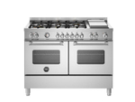 Варочный центр Bertazzoni, 6 газовых конфорок, два многофункциональных электрических шкафа, Master, 120 см Черный матовый