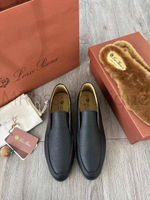 Кожаные ботинки лоферы Loro Piana Open Walk на коричневой подошве Опен Волк премиум класса