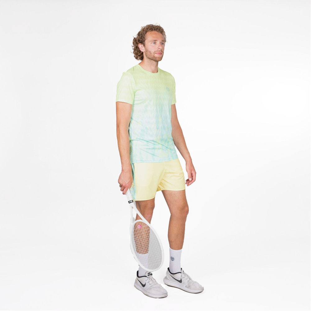 Мужское теннисное поло BIDI BADU Tafari Tech T-Shirt Men - Green, Yellow