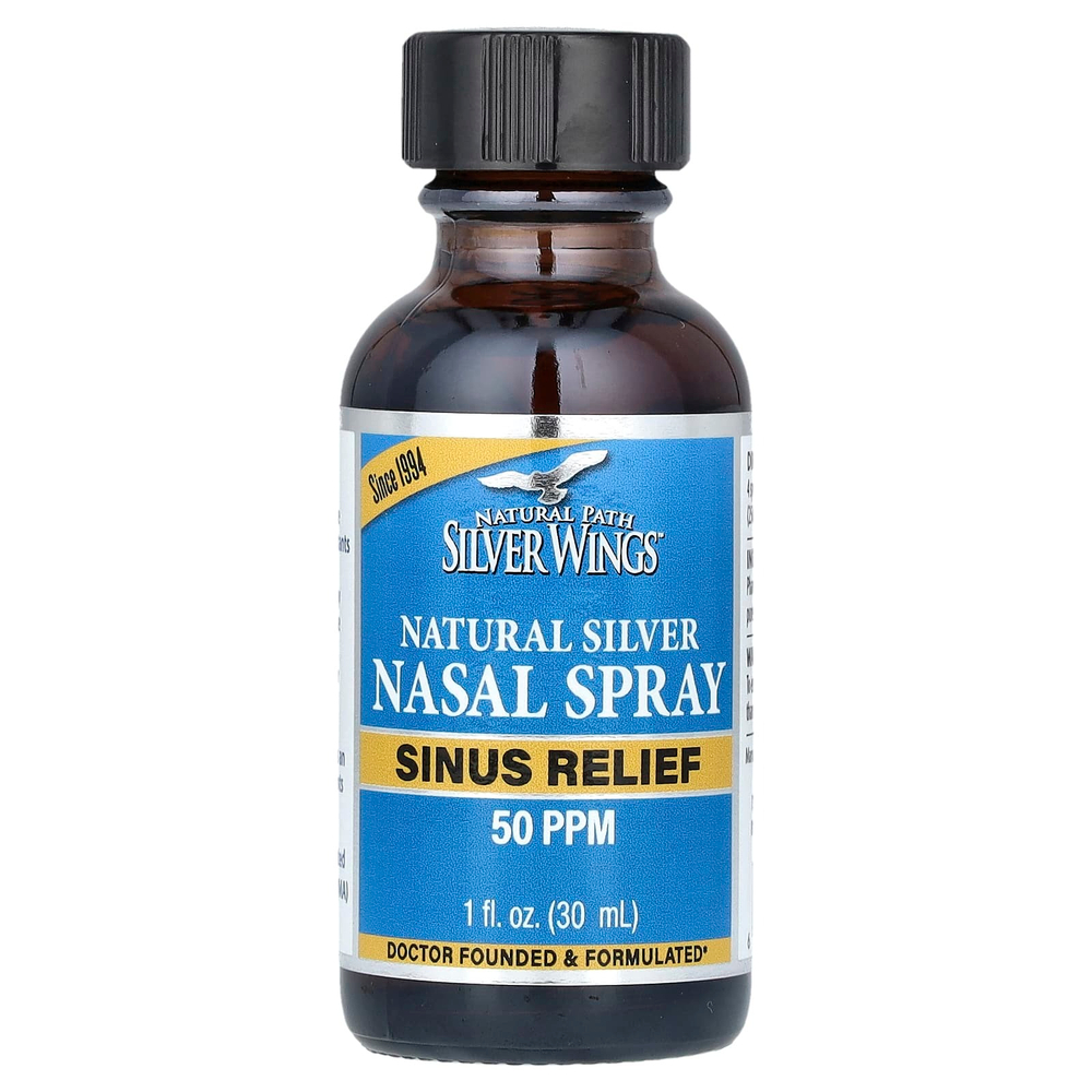 Natural Path Silver Wings, Натуральный серебряный спрей для носа, средство для облегчения пазух носа, 50 част. / Млн, 30 мл (1 жидк. унц.)