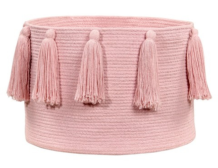 Корзина Lorena Canals Tassels Pink (30 x Ø45 см)