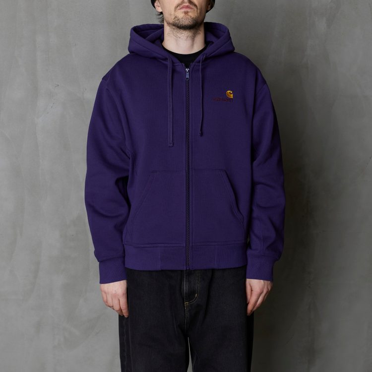 Толстовка мужская Carhartt WIP Hooded American Script Jacket артикул:I033063_aura - купить в магазине Дайс