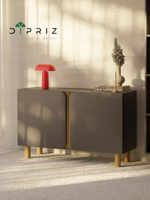 Комод широкий Ола 2 двери, с деревянными вставками, графит