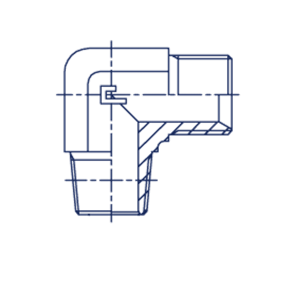 Штуцер FC90 BSP 1/4 - BSPT 1/4 (нерж.)