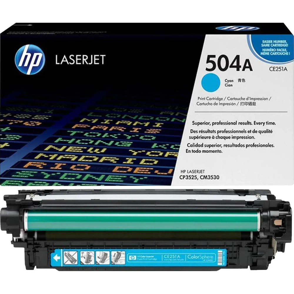 Картридж лазерный HP 504A CE251A гол. для LJ CP3525/CM3530