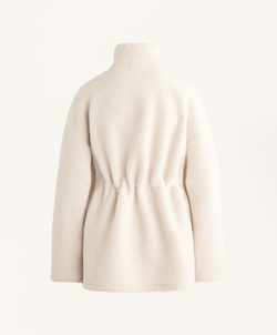 Oysho Куртка из искусственной овчины с регулируемой талией, экрю