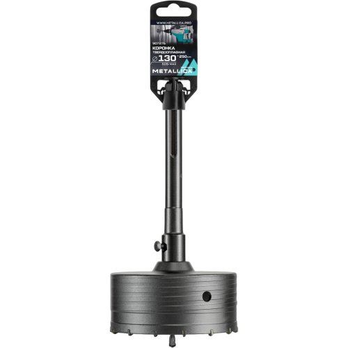Коронка тв.спл.SDS-max METALLICA Optima 130x250/110 мм,h=50мм,М22,0х2,0 мм с адаптером   907276