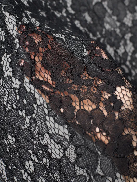 Кружевное неэластичное полотно, арт. M30764, черный 170