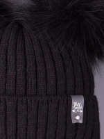 Шапка зимняя детская с помпонами и манишка