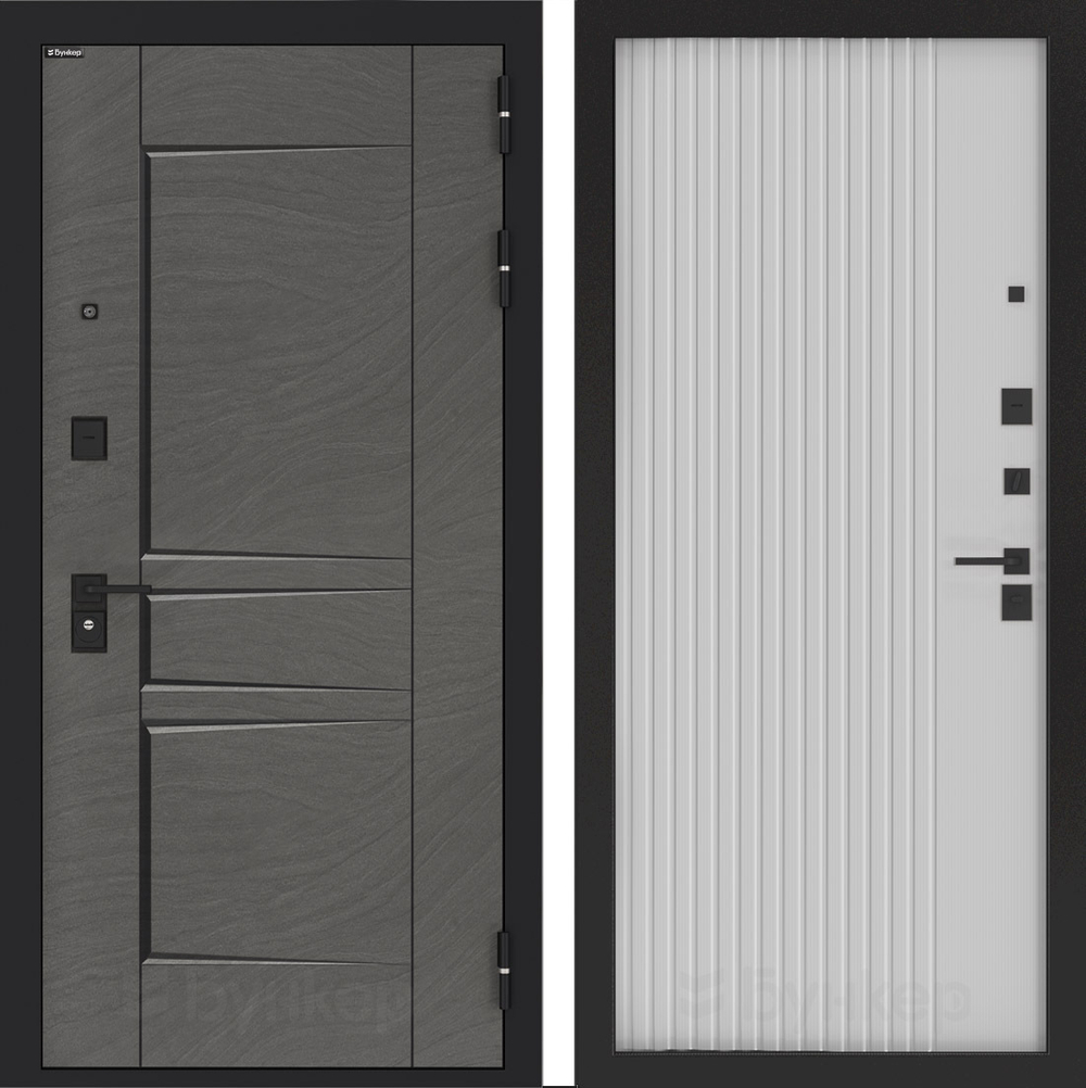 Дверь Входная Бункер BN-04 ХОМС Белый Софт рельеф, металлическая