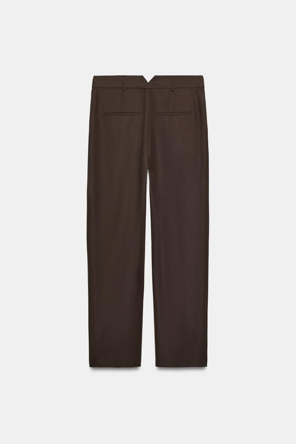 ZARA БРЮКИ С ЗАЩИПАМИ ИЗ ШЕРСТЯНОЙ СМЕСИ — ZW COLLECTION, СЕРО-КОРИЧНЕВЫЙ