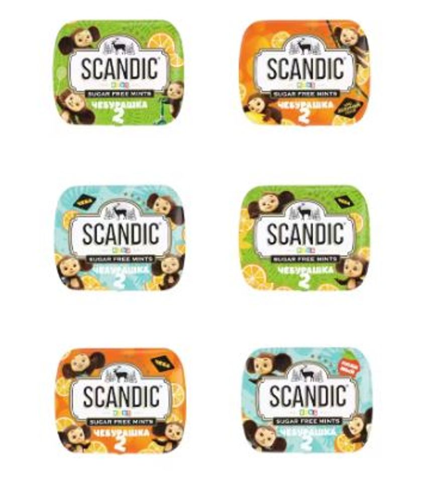 Конфеты Scandic без сахара со вкусом "Апельсин" 14гр