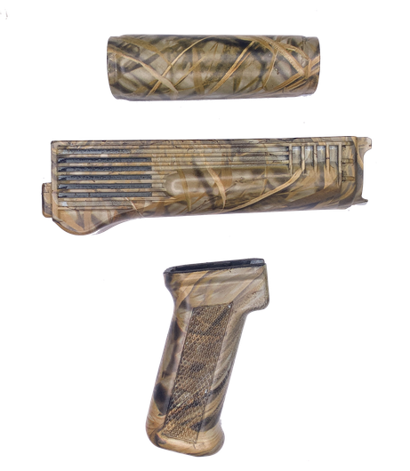 Цевьё с накладкой и рукоятка для АК и Сайга пластиковые, цвет "Камыш"