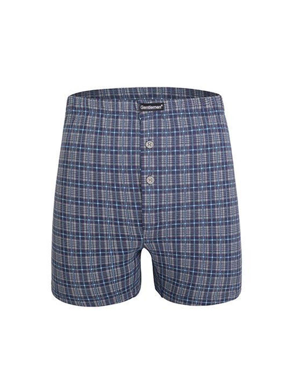 Клетчатые трусы-шорты из хлопка (Размер: L) (Цвет: синий)