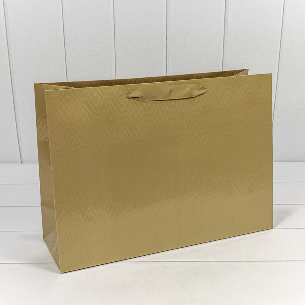 Пакет подарочный 45х33х15см Премиум "Элегант" (Золотой)