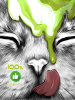 Наклейка декоративная "Кот с зеленым мороженым"