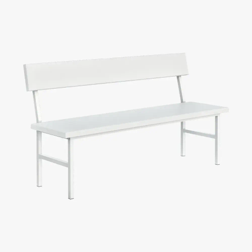 Банкетка на металлическом каркасе с мягким сиденьем и спинкой