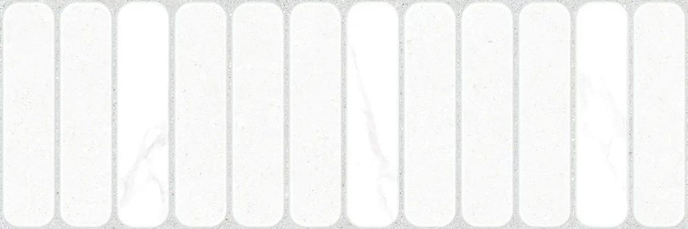 Настенная плитка Alma Ceramica TWU3090AMT37R Amarant 30x90 белая матовая под камень / под мозаику