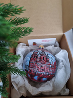 Шар стеклянный "Спас на крови",  ручная роспись