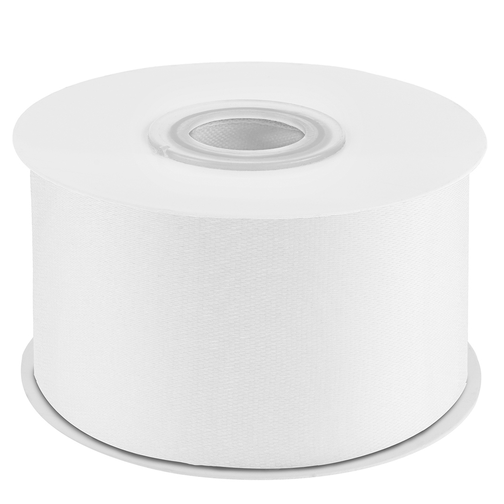 Лента атласная (3,8 см*22,85 м) Белый, 1 шт.