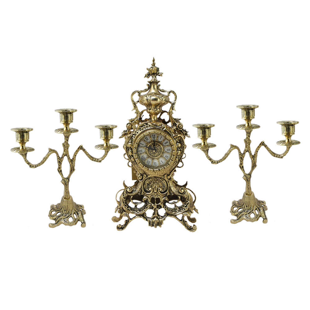 Bello De Bronze Каминные часы с канделябрами "Секуло"