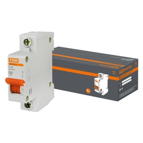 Автоматический выключатель ВА47-63 1Р 32А 4,5кА х-ка С TDM