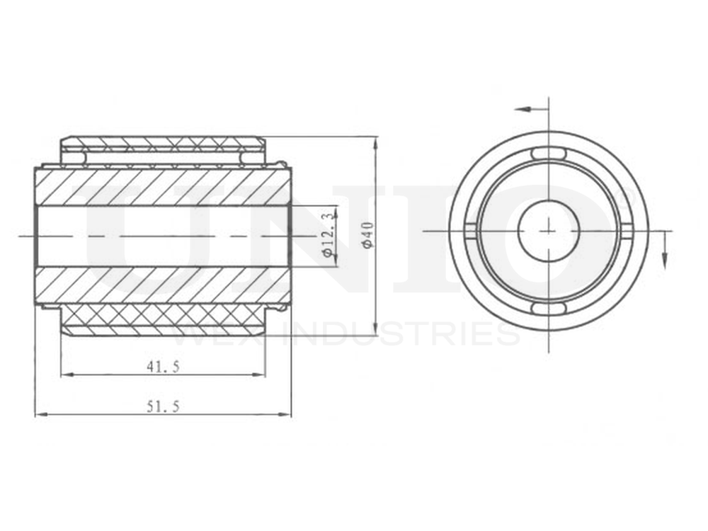 Сайлентблок внешний заднего нижнего рычага UNIO RMP-20497