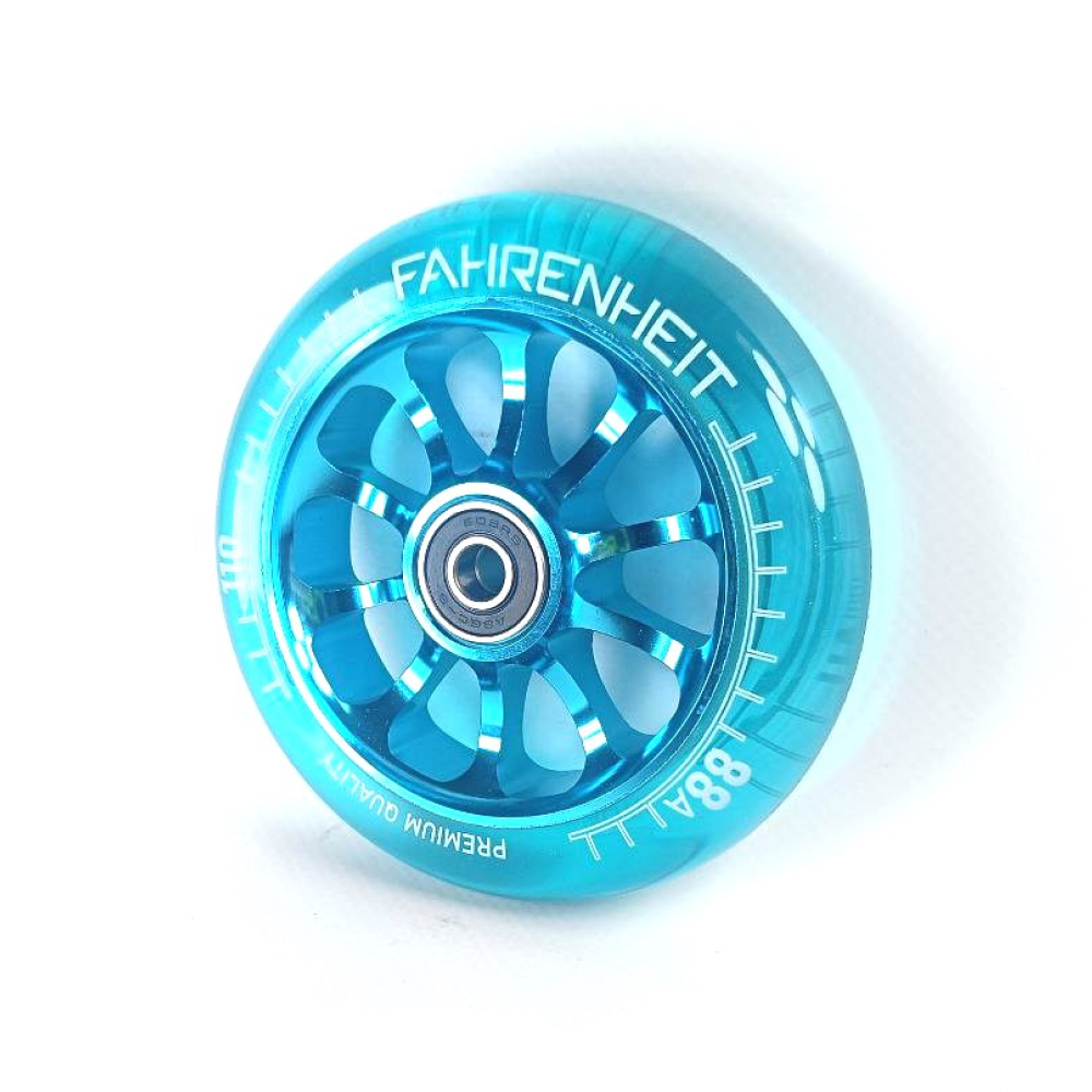 Колесо Fahrenheit 110*24 mm 10-Spoked, голубой/прозрачный голубой