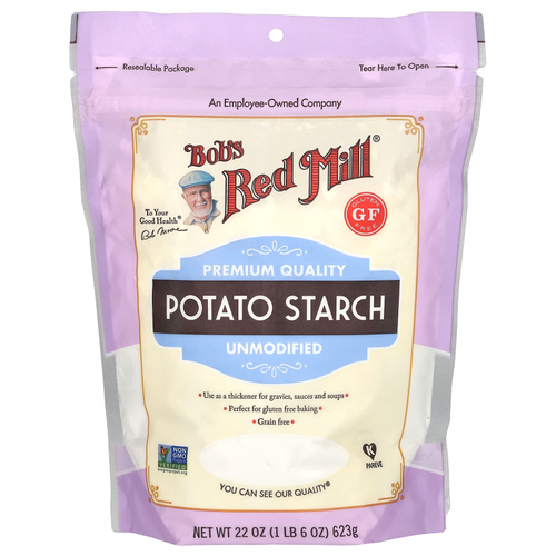 Bob's Red Mill, Картофельный крахмал, немодифицированный, без глютена, 623 г (22 унций)