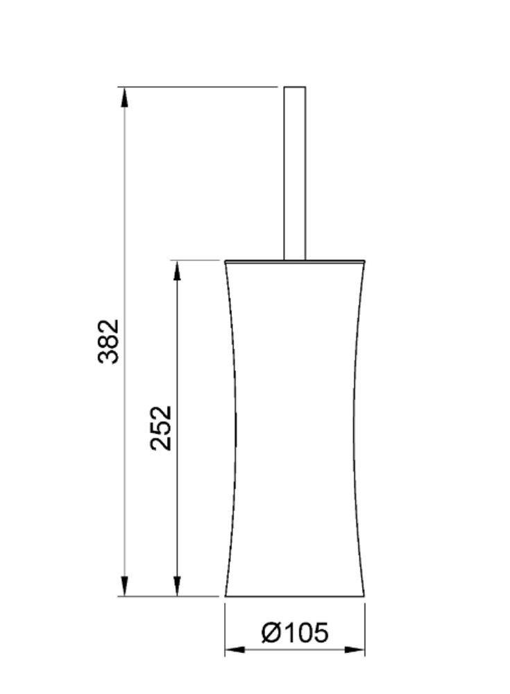 Ёршик туалетный напольный нерж. сталь NIZA 09078.N чёрный