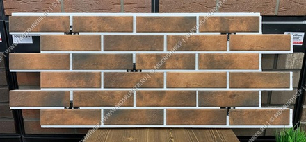 Клинкерная фасадная термопанель, плитка BestPoint Retro Brick Chili, ППС (пенополистирол), 1025x455 толщина 80 мм