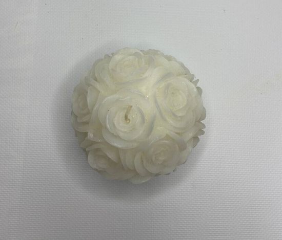 Свеча с розами, украшенная блёстками