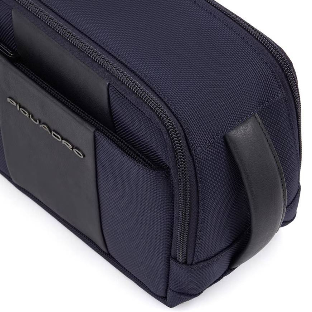 Косметичка с 2 отделениями на молнии и ручкой Piquadro Brief/Nero