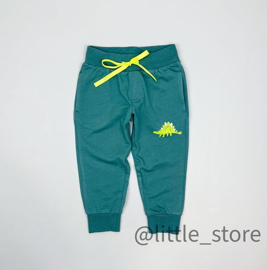 Штаны "Динозавры" хлопковые, Малахит