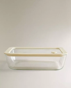 ZARA HOME ГЕРМЕТИЧНЫЙ КОНТЕЙНЕР ДЛЯ ПИЩЕВЫХ ПРОДУКТОВ, 1400 МЛ, КРЕМОВЫЙ