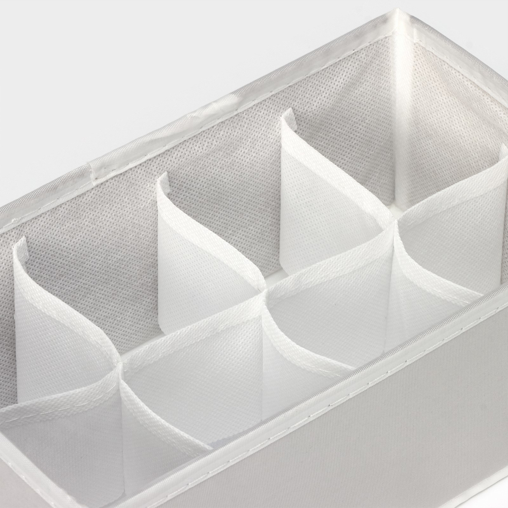 Органайзер для белья 8 ячеек, 24х14х10 см, цвет бежевый