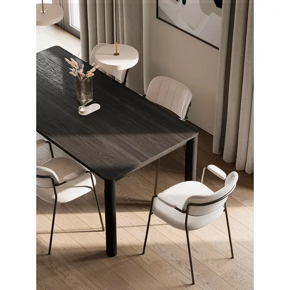 Стул Eirill Arms бежевый велюр с черными ножками