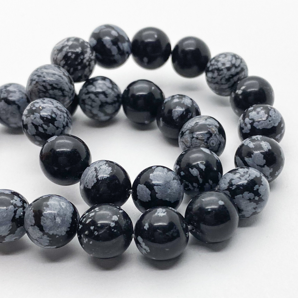 Бусины Обсидиан "Cнежный", диаметр 10,1-10,3 мм, цена за 10 шт