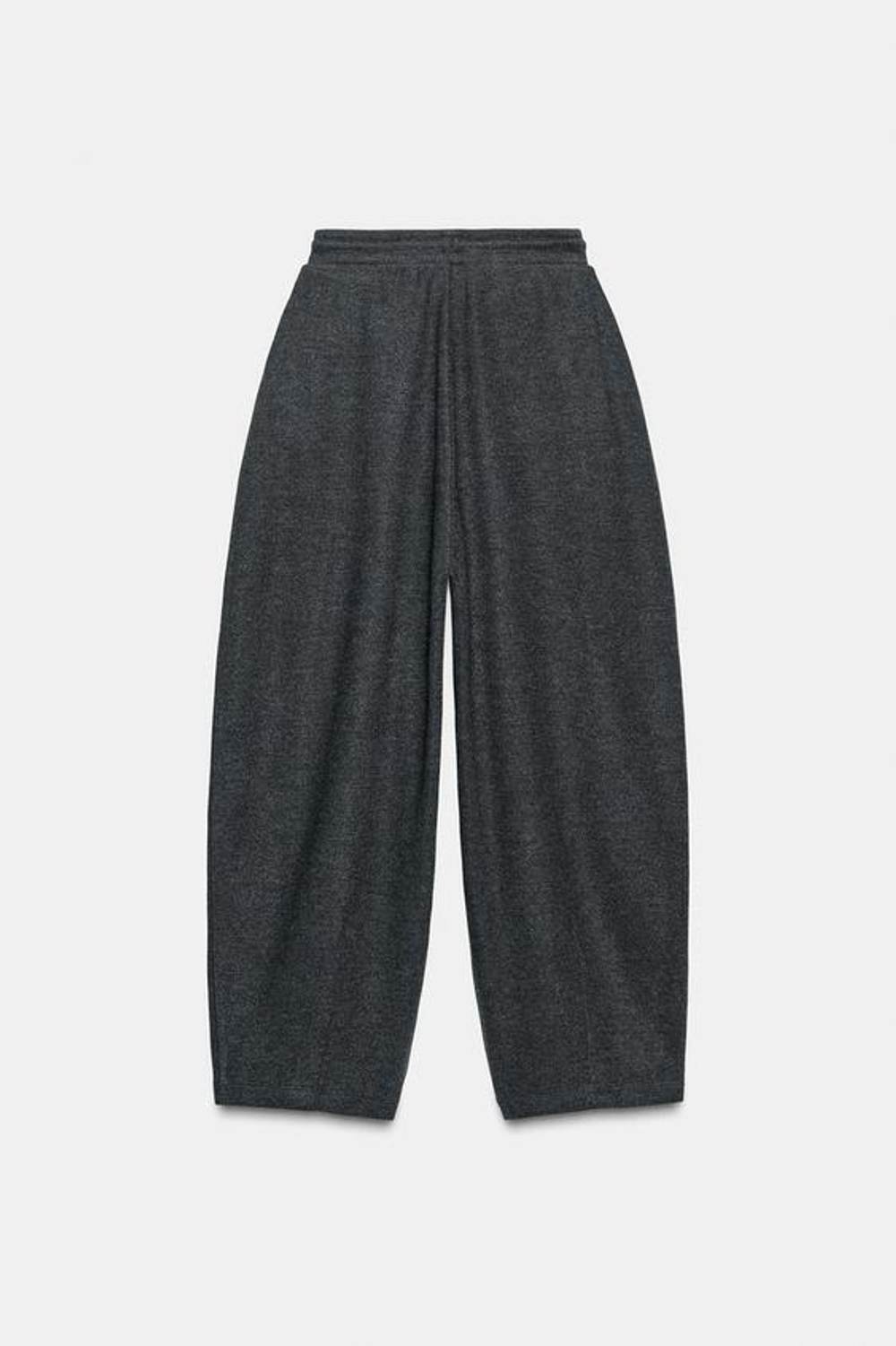 ZARA БРЮКИ BALLOON В РУБЧИК, ТЕМНО-СЕРЫЙ