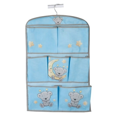 Кофр подвесной "Мишка", 7 карманов, Д600 Ш400, голубой