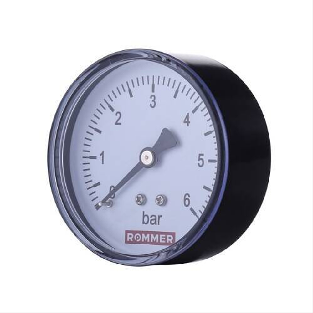 Манометр аксиальный ROMMER RIM-0009 - 1/4" (D63 мм, шкала 0-10 бар)