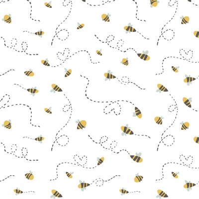 Детский паттерн с милыми пчелами или осами
