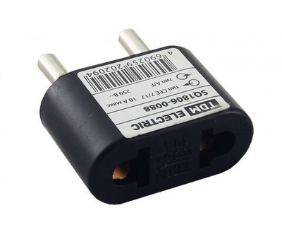 Переходник плоский вилка, тип CEE 7/17 - тип А/F, 10А, макс. 250В,