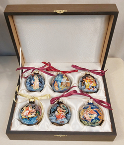 Набор шаров новогодних "Сказки" с росписью Палех  №9