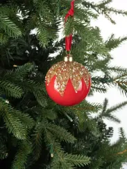 Винтажный стеклянный шар Коварство и любовь 8 см., 1 шт., Karlsbach (13216)