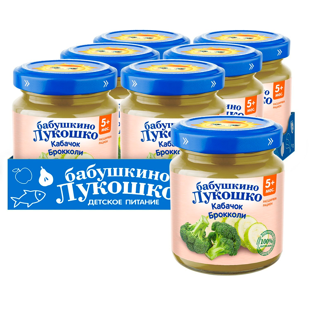 Пюре Бабушкино Лукошко Кабачок брокколи с 5 месяцев 100г