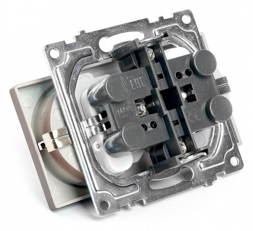 Розетка двойная с заземлением и со шторкой, без рамки Stekker Катрин 49030