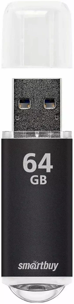 Флешка 64-GB USB-3.0 SmartBuy V-Cut чёрный