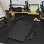 Ежедневник датированный 2025, А5, 138x213 мм, BRAUBERG "Stylish", под кожу гибкий, черный, 115820