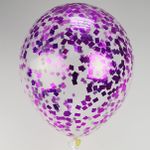 Шар с надписью ЧЮ 30 см с конфетти фиолетовый 32 см (БГ-17)